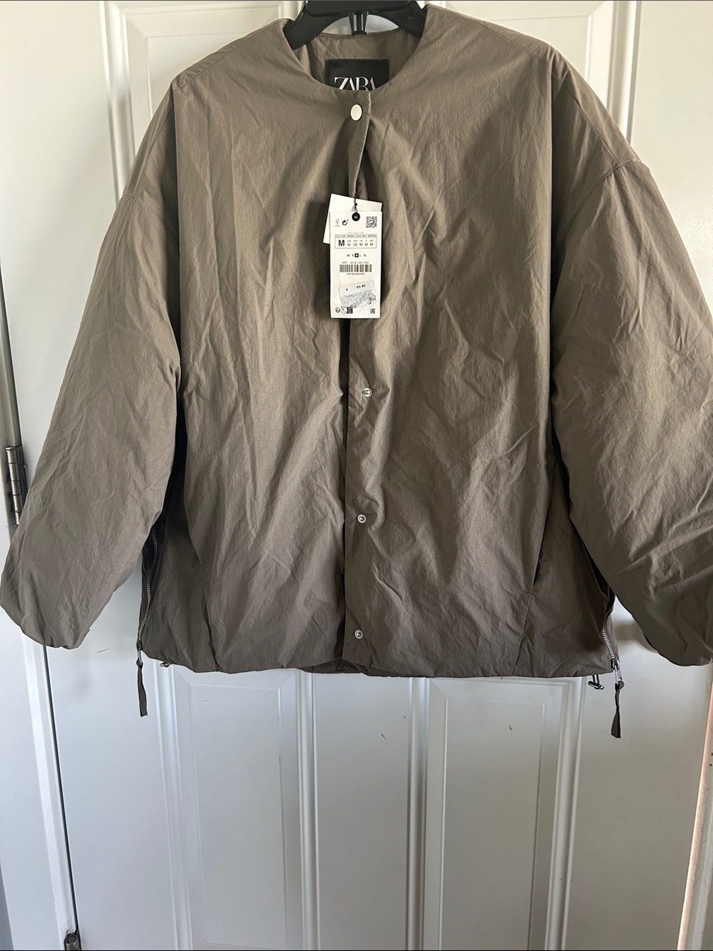 ZARA • Puffer Water Repellent Anorak ZW Collection Jacket Coat Sz M NWT - Picture 7 of 7